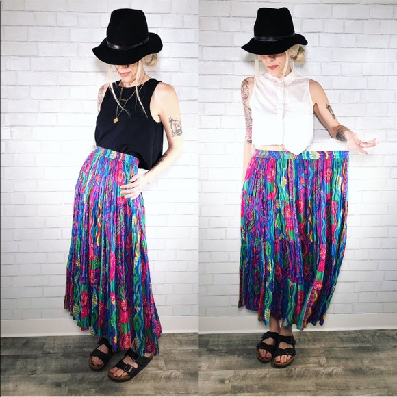 Vintage Phool Skirt. Festival Boho, Hippie Vibrant - Picture 2 of 8